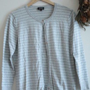 Grey Striped Cardigan